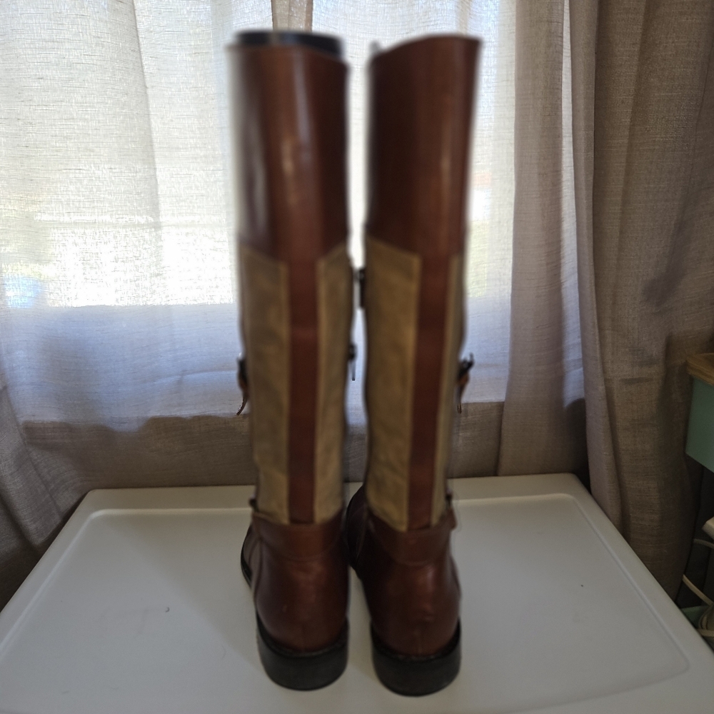 Johnston & Murphy Brown and Tan tall Leather Riding Boots - Picture 5 of 14
